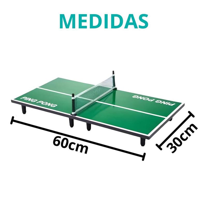 Mini Mesa Ping Pong Tenis De Mesa Com Bola E Redinha 60x30cm